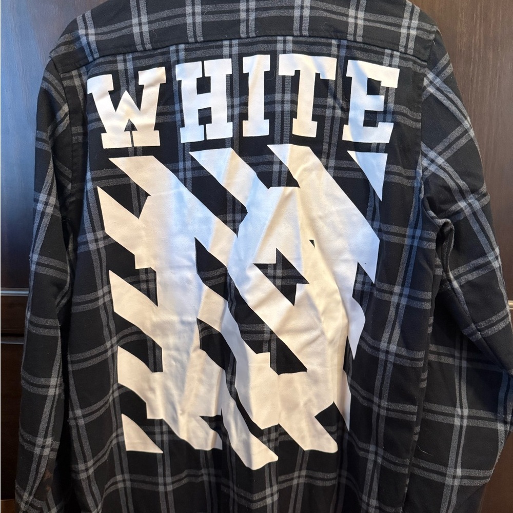 Off White flannel, tucked away in storage